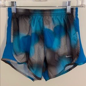 NIKE Blue and Black Multicolor Running Shorts